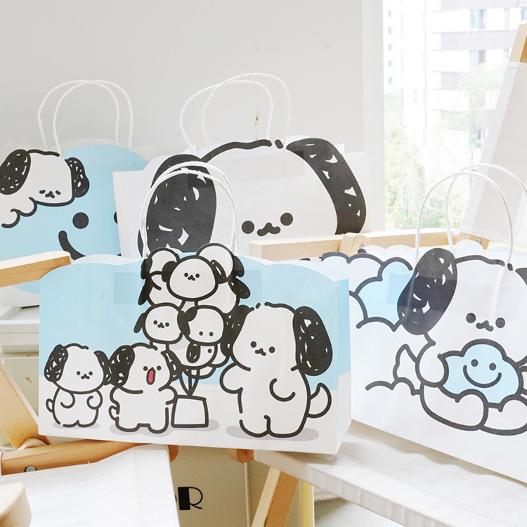 可爱卡通礼品袋 少女心狗狗兔兔手提袋 伴手礼袋子创意购物袋纸袋