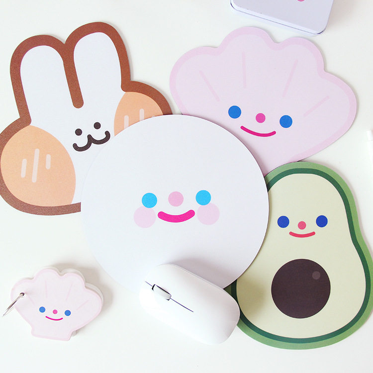 创意少女ins网红笑脸牛油果可爱鼠标垫 笔记本电脑游戏鼠标垫卡通