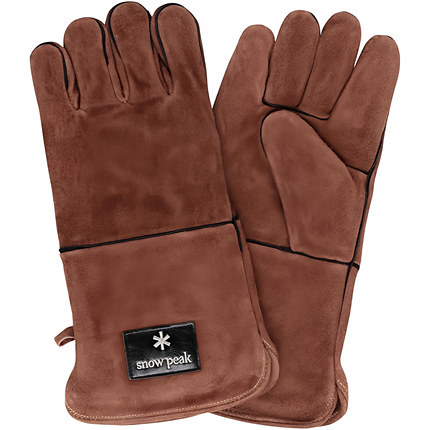 SnowPeak雪峰防烫手套户外露营柴火炉边真皮耐火隔热手套UG-023BR