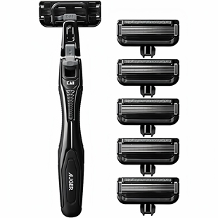 kai/贝印AUGER系列男士剃须刀高档刮胡刀替换刀头面部清洁工具