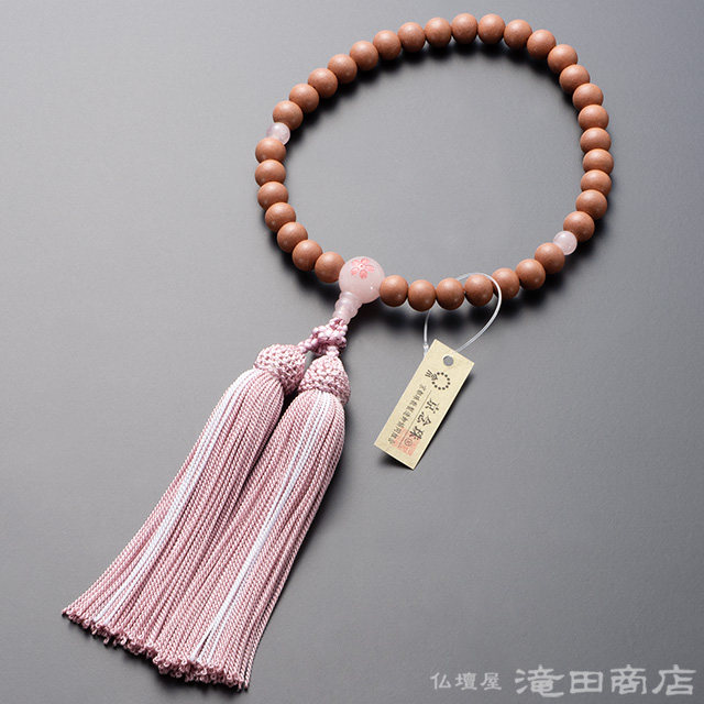 日本代购 京念珠 红樱木 念珠手串佛珠 女性用8mm