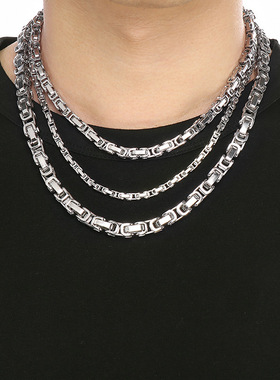 钛钢项链帝王古巴项链男潮牌高级感嘻哈hiphop高街男生单片节链子