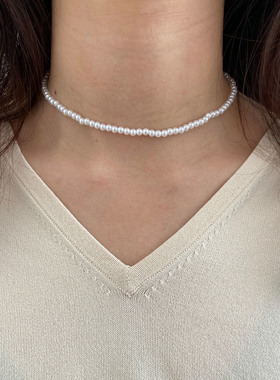 Girl Choker Gifts Jewelry欧美项链女ins简约清新仿珍珠颈链锁骨
