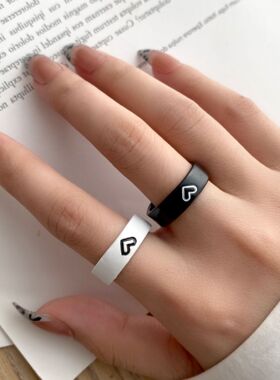 Lover Rings Gift简约情侣戒指男女对戒爱心情侣戒指情人节礼物