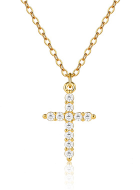 Cross Necklace Choker Jewelry Gift项链轻奢小众高级感满钻锁骨