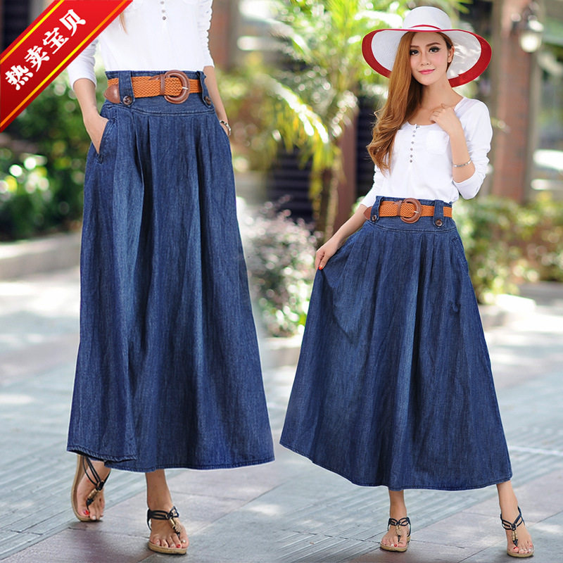 Denim Skirt Plus Size 5XL Summer Jean Skirt Long Women Skirtin the Women's clothing/Boutique , Skirts  category - from Buy2taobao.com to provide professional Taobao agent buy service