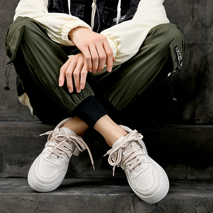 2022年网红低帮情侣款圆头牛皮男女鞋鞋底缝线男鞋夏季透气小白鞋