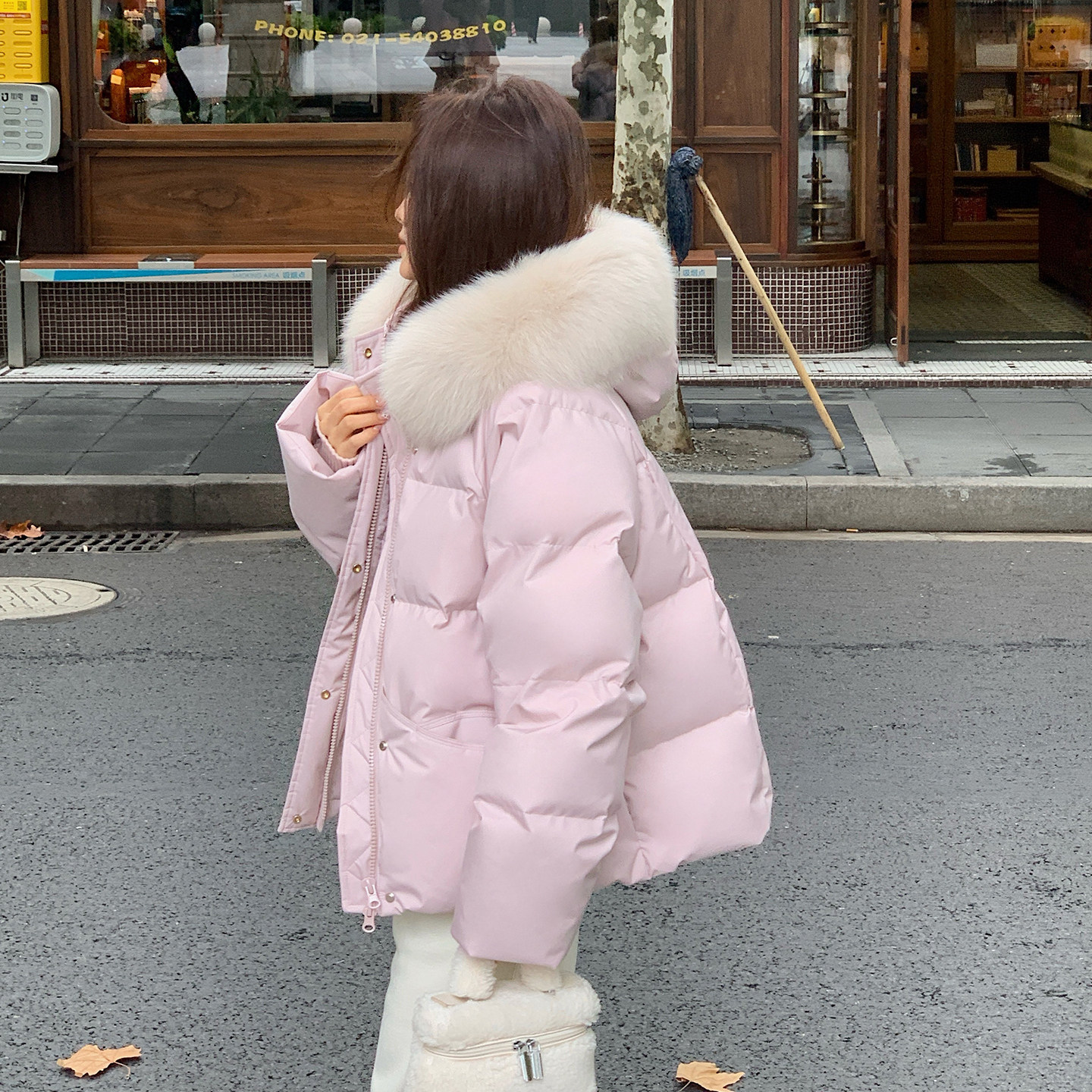 短款羽绒服女小个子冬季大毛领