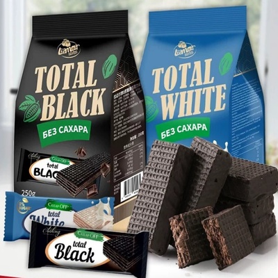 俄罗斯进口白巧酸奶无蔗糖威化拉迈尔黑巧克力饼干纯可可休闲零食