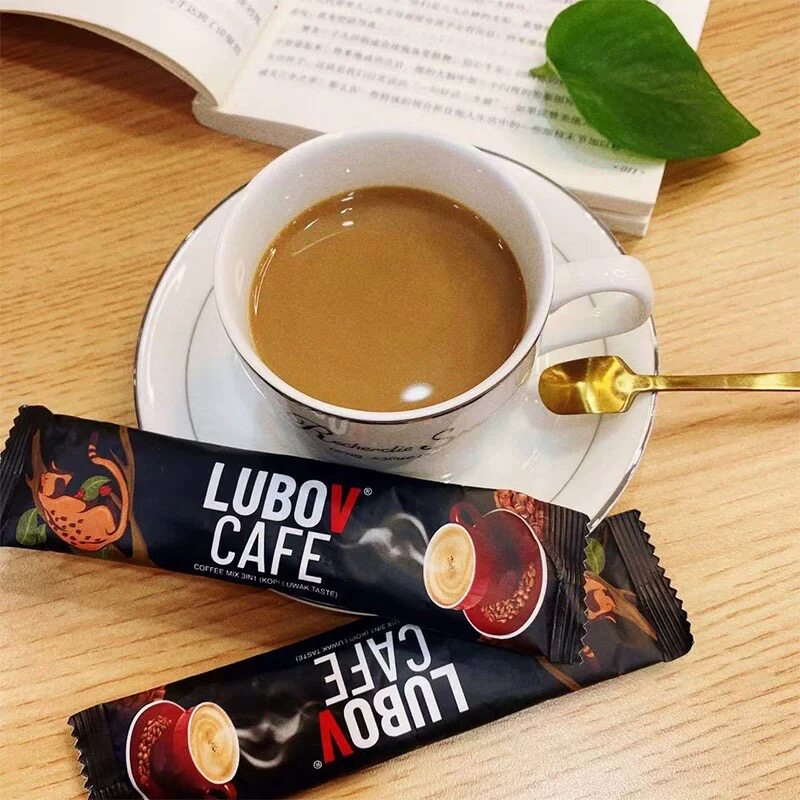 LUBOV速溶咖啡马来西亚进口猫屎咖啡味三合一速溶咖啡850g50小包