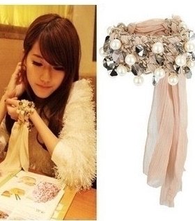 仙女款风水晶珍珠金属编织手链