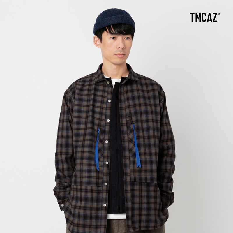 宽松长袖衬衫TMCAZ法兰绒