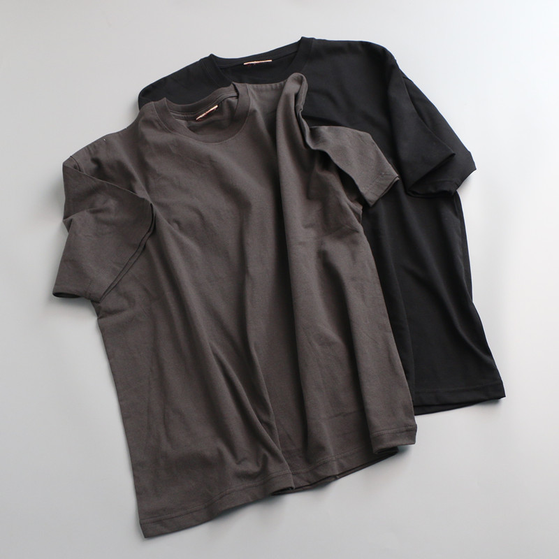 特惠男款纯棉针织衫常规t 纯色圆领宽松休闲短袖T恤 净面上衣汗衫