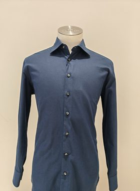 TRANDS衬衫，海岛棉，托马斯梅森面料，深蓝色吊牌价3860特价880