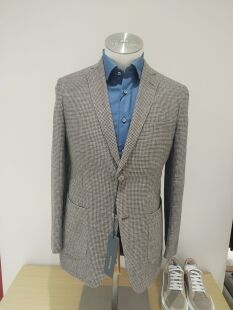 TRANDS来自杰尼Ya经典 蚕丝羊毛亚麻混纺面料 休闲单西