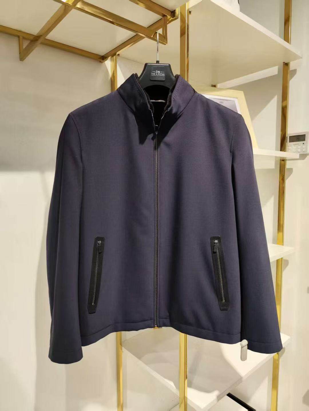 TRANDS貂绒夹克北美黑貂绒鹅绒填充，藏蓝色实用百搭吊牌价18600