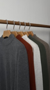 男款半高领羊绒衫国际一线品牌代工厂康赛妮小山羊绒纱线驼色百搭