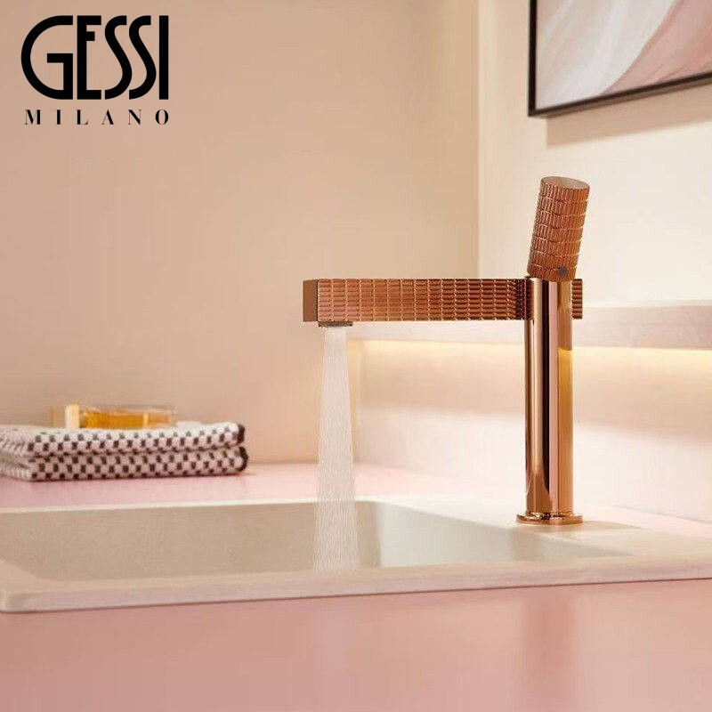 意大利GESSI捷仕新款水龙头卫生间铜洗脸盆欧式简约冷热龙头金色