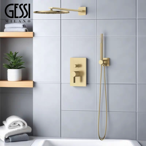 意大利GESSI捷仕暗装水龙头冷热水全铜预埋暗藏式入墙式淋浴花洒