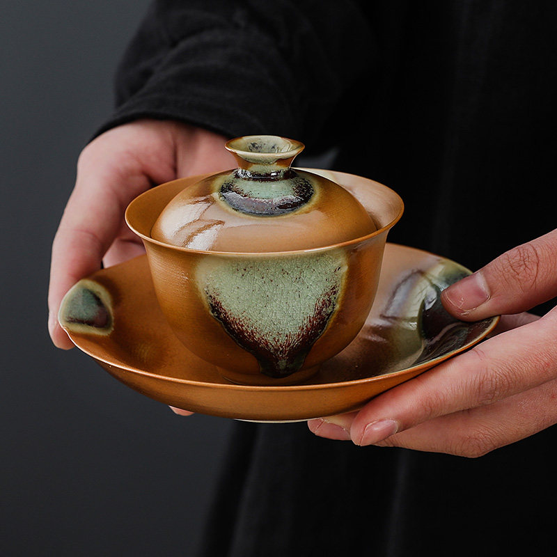 脂器盖碗手工陶瓷敬茶杯托盘冲茶图片