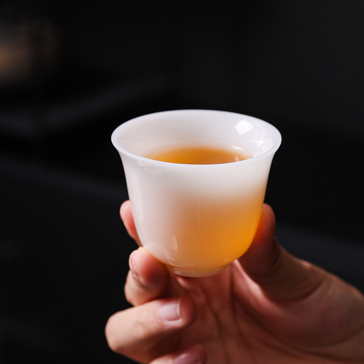 品茗杯功夫茶具茶杯冰种璞玉德化白瓷主人杯家用陶瓷单杯轻奢杯子