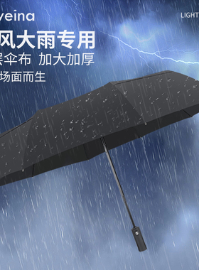 赛维纳双层全自动雨伞折叠超大三折伞防风男士加固加粗车载户外伞
