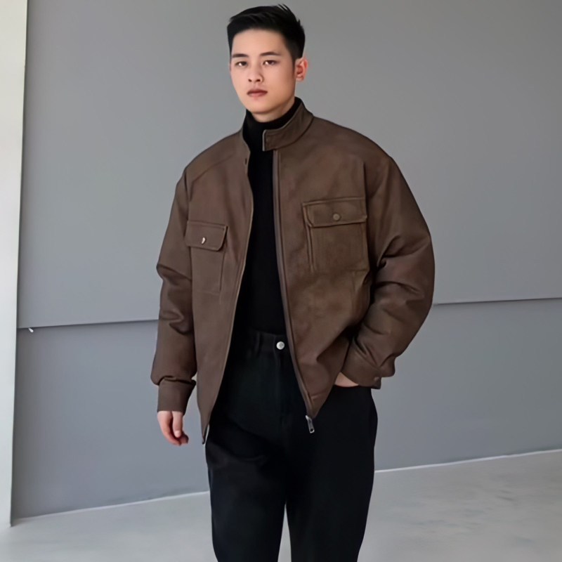 羽绒服男白鸭绒2023新款冬季短款宽松皮衣夹克潮牌保暖复古皮外套,男装,羽绒服,淘宝优惠券,粉丝福利购,淘宝优惠卷