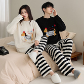 可外穿家居服套装 2025新款 半边绒情侣睡衣卡通甜美保暖加厚长袖