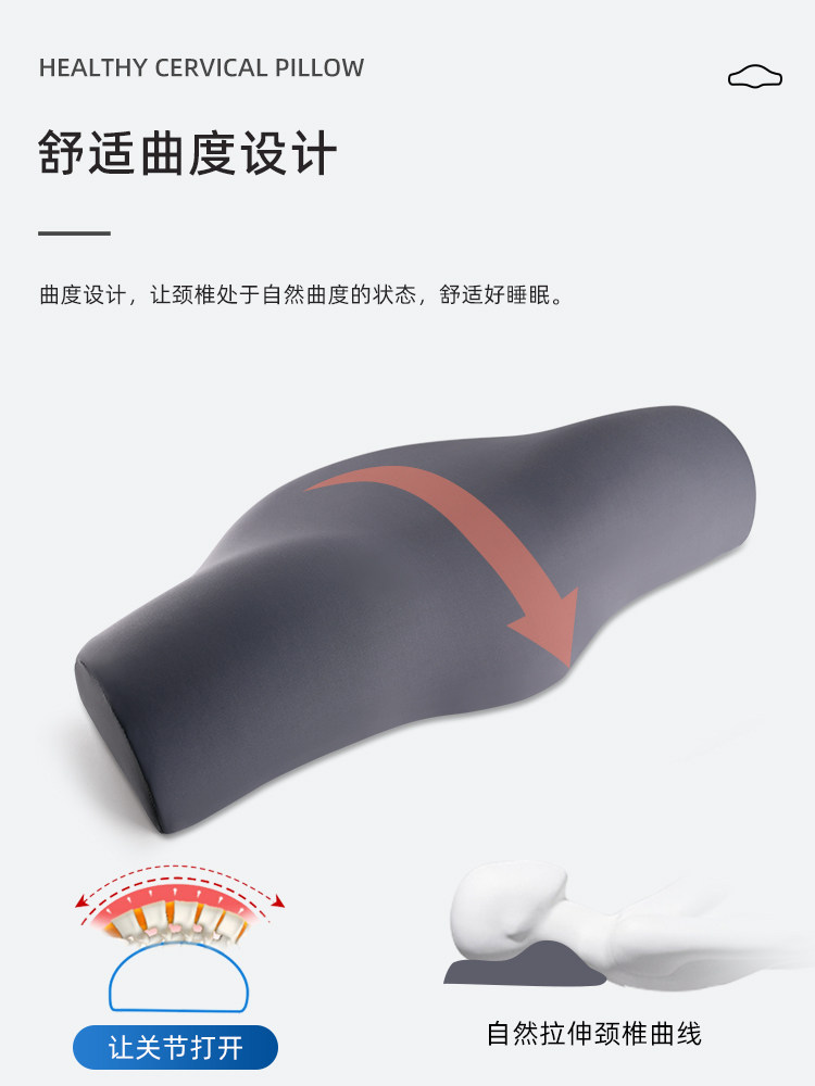 숙면을 위한 경추베개 경추특수 수면지원 안티아치견인 싱글 메모리폼베개 집에서 남녀노소를 위한 여름