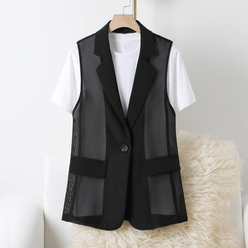 马甲女轻薄2025夏季新款休闲网纱