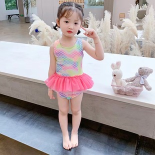 儿童泳衣2024新款 夏女童泳衣美人鱼公主裙连体中小童3女孩4岁泳装