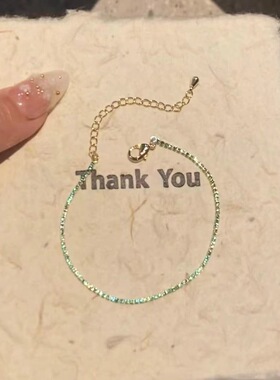 新款爆闪极细红绿色仙女手链ins小众设计轻奢时尚简约高级百搭