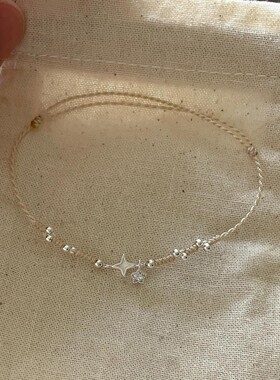 【繁星点点】银色星芒银珠编绳手链简约日系小众设计高颜值手绳