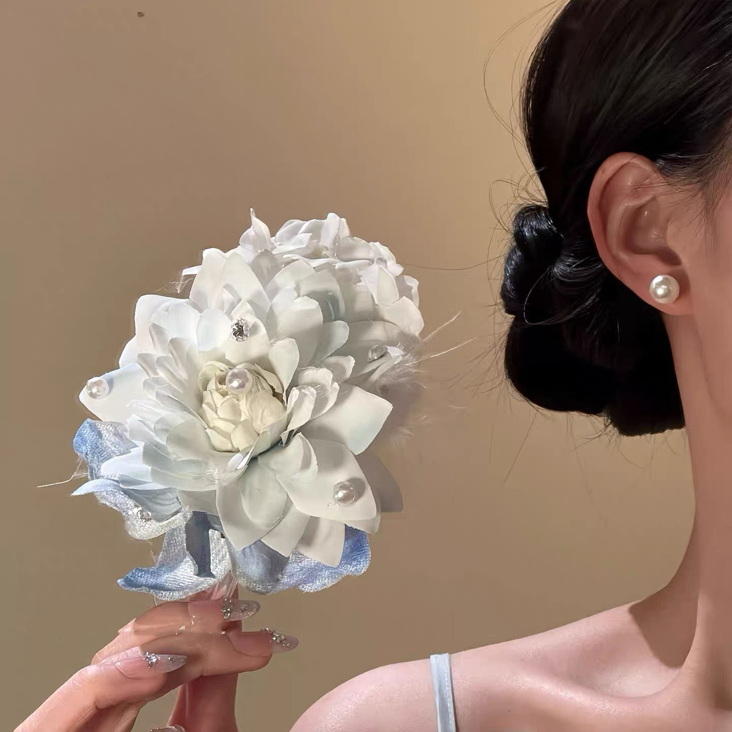 2026新款【沁蓝花信】春日氛围感蓝白花朵发夹度假风侧边夹头饰,饰品/流行首饰/时尚饰品新,民族风发饰,淘宝优惠券,粉丝福利购,淘宝优惠卷