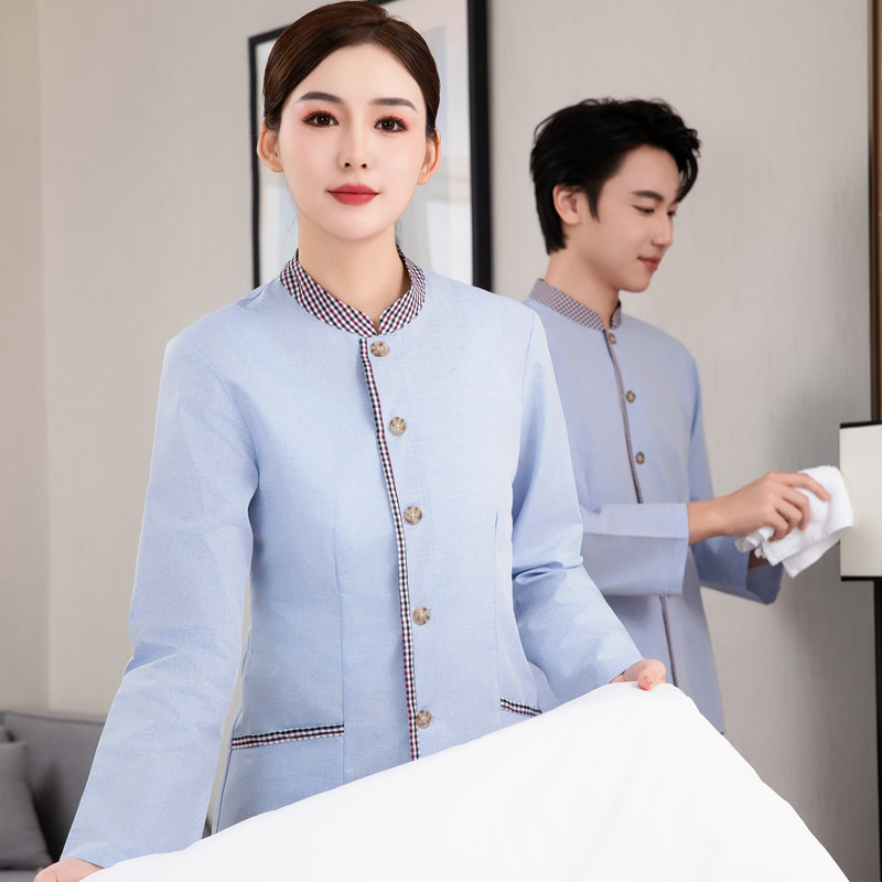保洁服长袖清洁工春夏装酒店客房服务员工作服物业宾馆制服PA套装