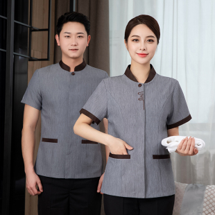 保洁工作服短袖 女春秋物业酒店宾馆客房服务员清洁阿姨保洁服夏季