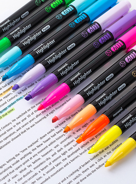 韩国慕那美601荧光笔monami荧光笔学生用做笔记多色记号笔标记笔