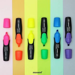 韩国慕那美monami Highlighter进口柔和色荧光笔记号笔圈重点彩色