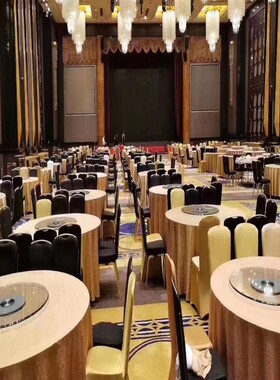 桌布大圆桌饭店餐厅包席餐布简约宴会圆形餐桌布艺高级定制椅套