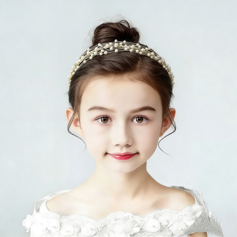 花环主持人礼服头饰儿童女童婚礼花童发箍小公主女孩钢琴生日发饰