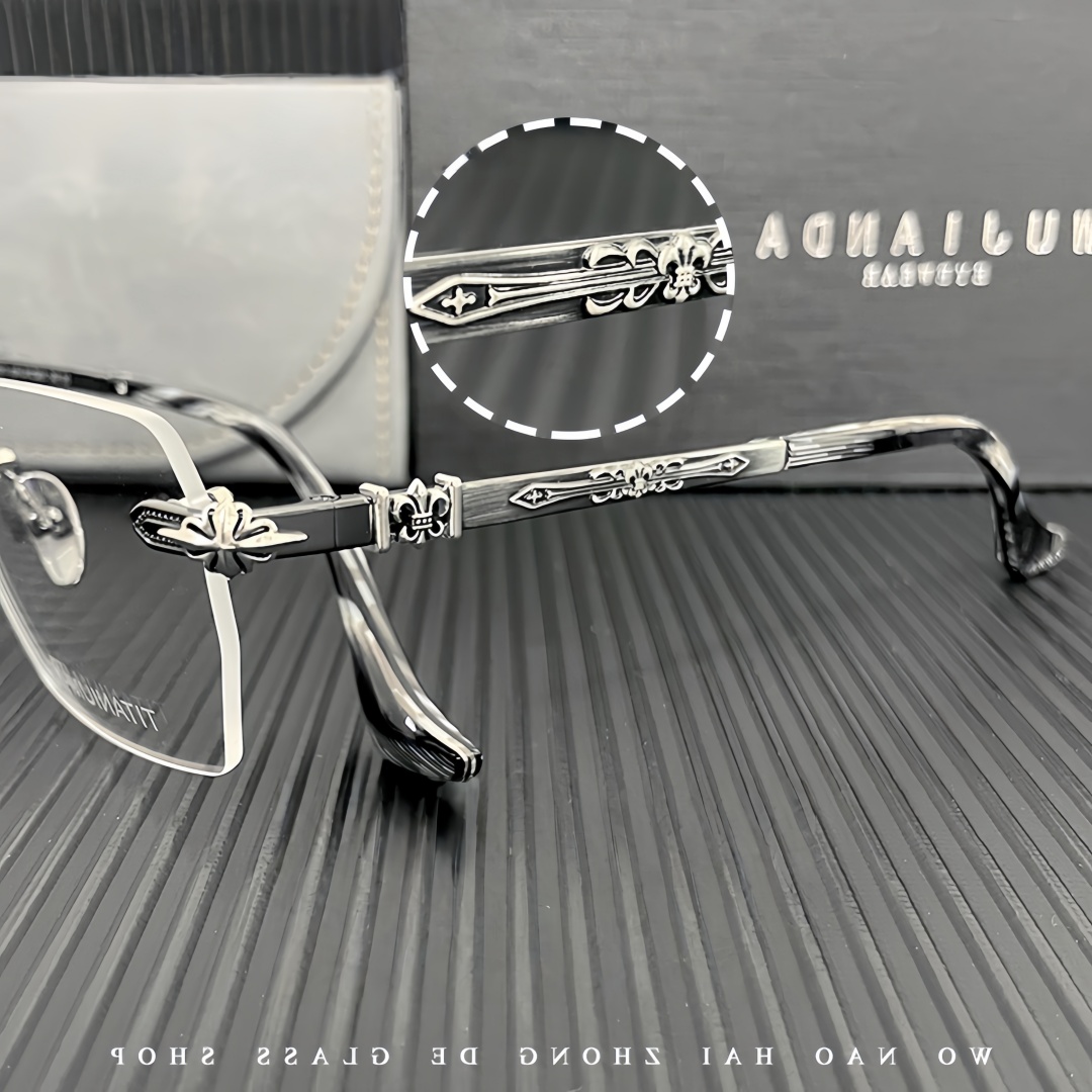 克罗无框眼镜男大脸150mm