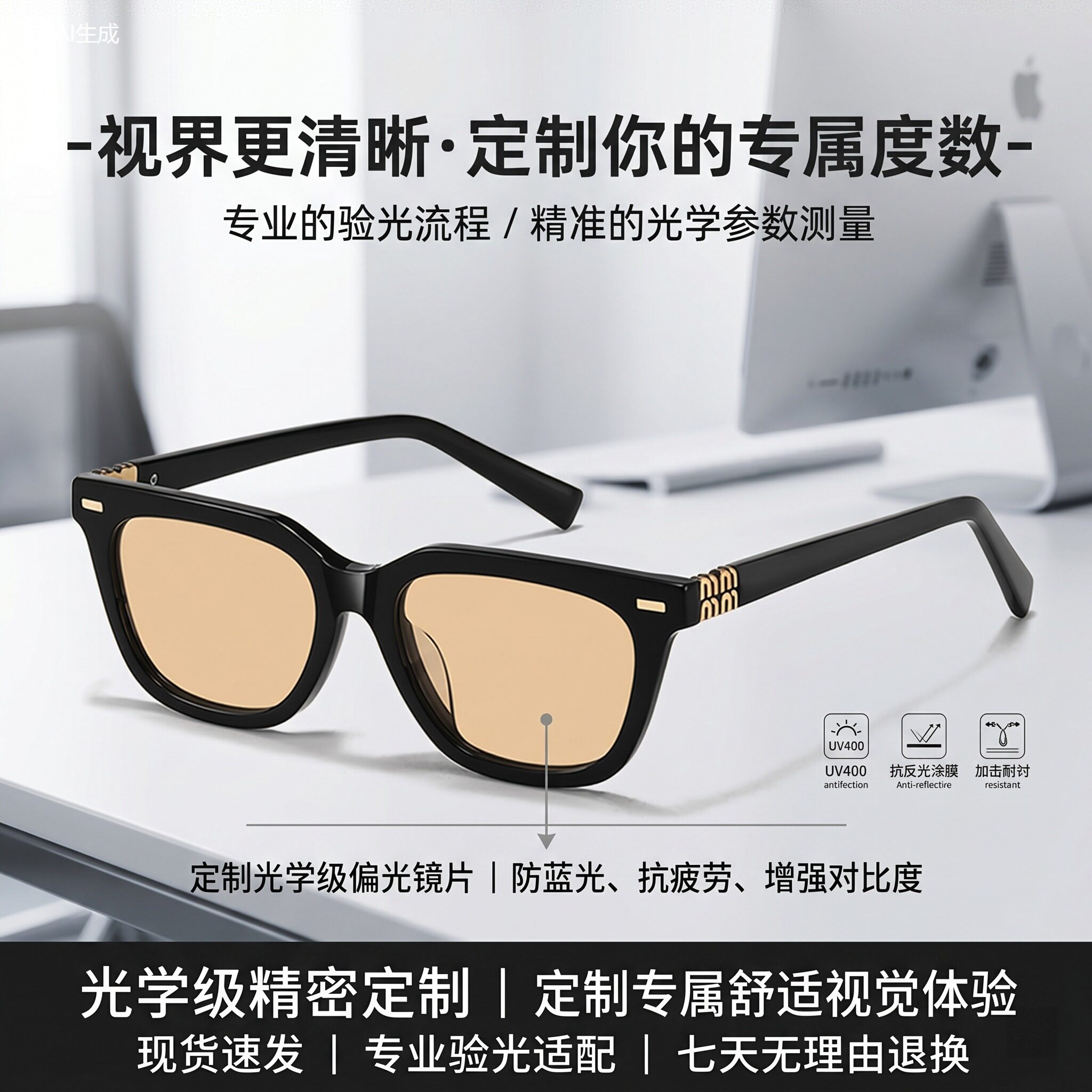 缪家同款眼镜潮百搭男女复古时尚全框太阳镜可配度数近视感光变色
