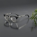 克罗纯钛黑框眼镜半框眼镜近视眼镜高级变色定制成品光学眼镜