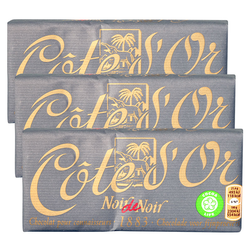 比利时进口巧克力 cote dor克特多金象纯味黑巧克力150g*3
