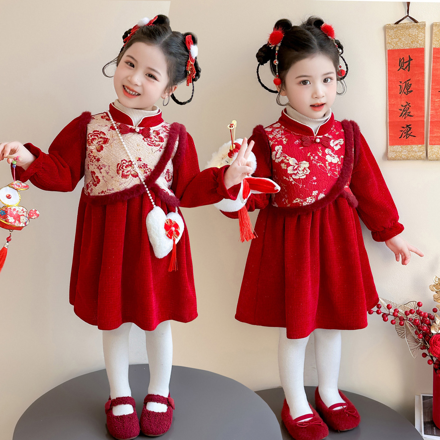 汉服女童连衣裙冬季拜年服公主裙