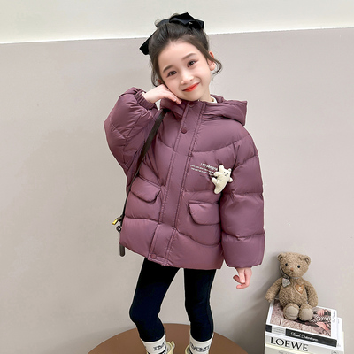 女童棉衣冬装洋气加厚羽绒棉外套