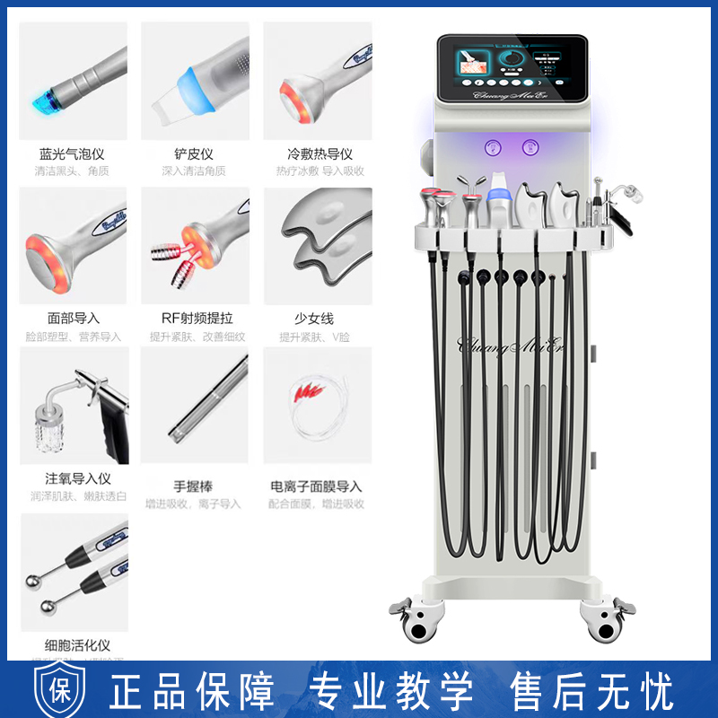 皮肤管理综合仪美容院专用面部C款黑珍珠清洁小气泡多功能补水仪