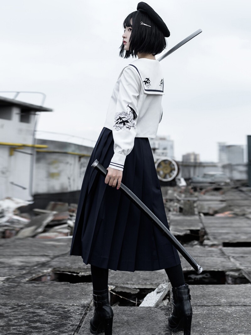 KEEL GIRL JK UNIFORM SKIRT FULL SET OF ORIGINAL GENUINE WILD COLLEGE STYLE LONG SLEEVE SAILOR SUIT ORTHODOX UNIFORM