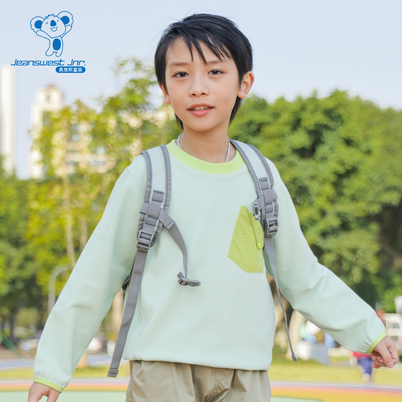 【商场同款】真维斯童装2025春装新款男童长袖T恤圆领卫衣中大童