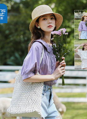 LYA真维斯女款2026夏季新款清新甜美百搭可爱ins女装中袖衬衫上衣